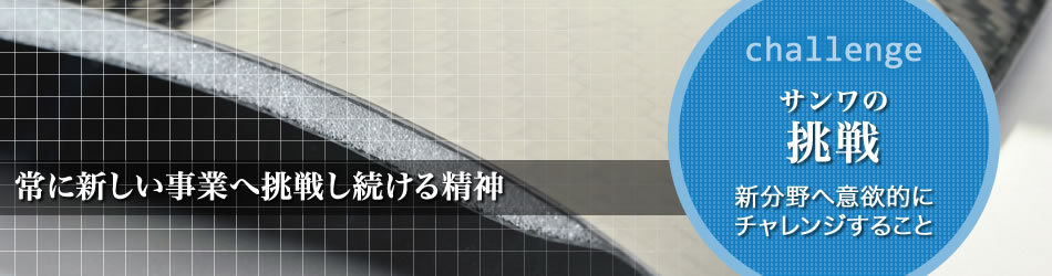 サンワの挑戦「新分野へ意欲的にチャレンジすること」